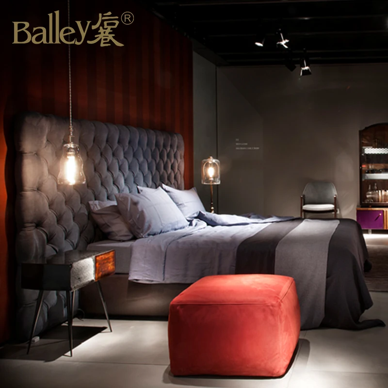 bed for hotel Morden luxury Italian minimalist style commercial furniture for hotel bedroom furniture set