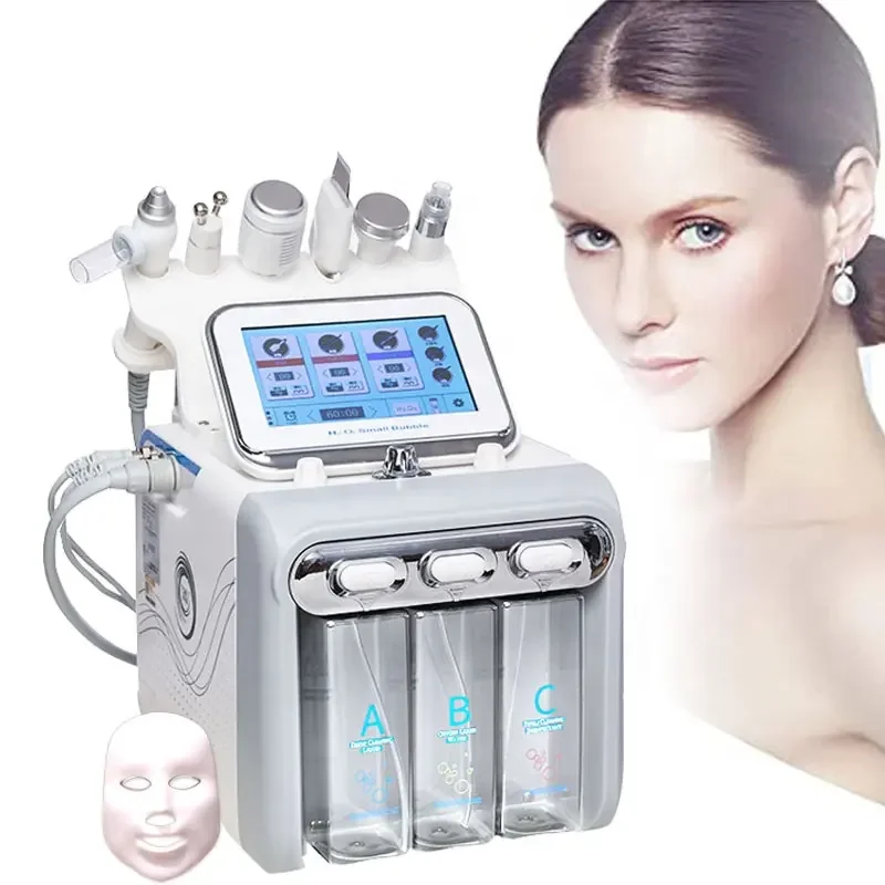 Best Sellers 7 in 1 Hydrodermabrasion Hydro Water Facial Machine With Led Mask beauty Oxygen Therapy Facial Machine Oxygen