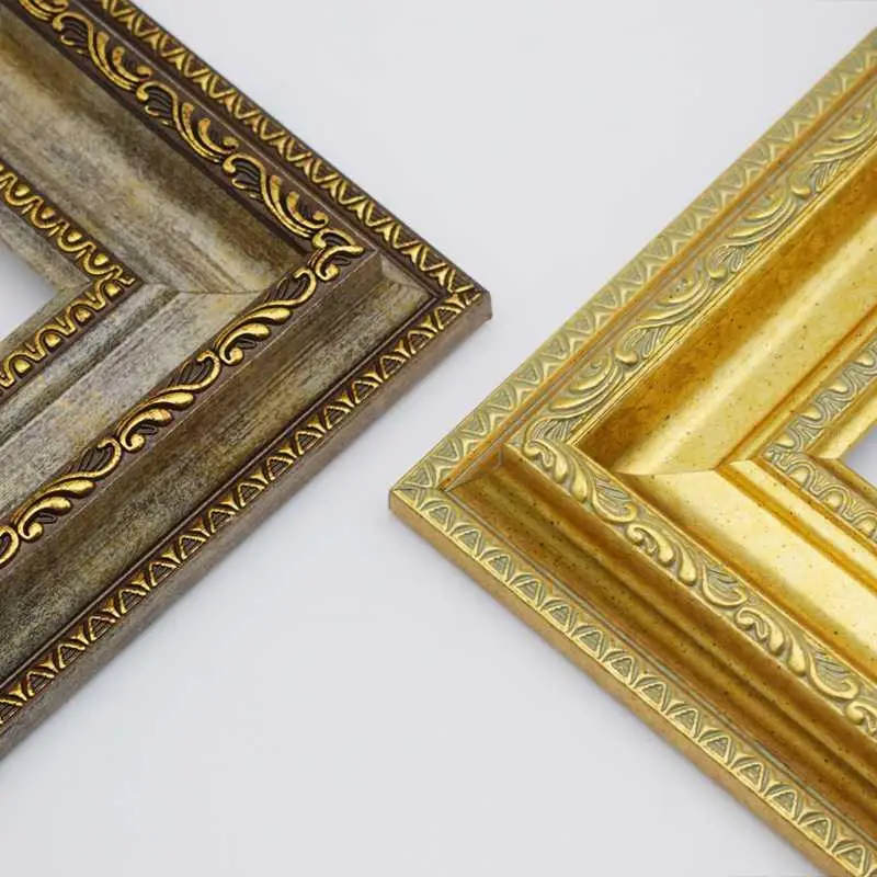 Wholesale antique luxury European style golden oil painting frame customizable size 4x6 8x10 wall resin photo frame