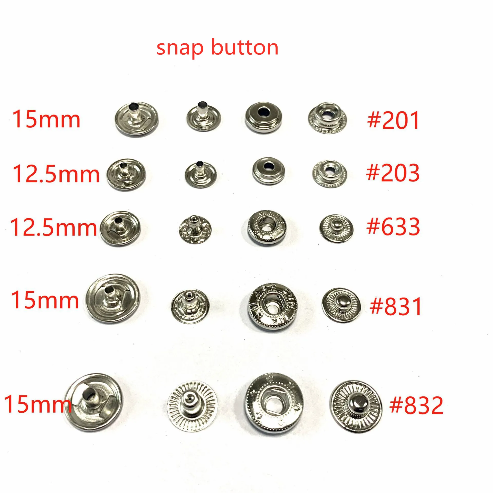 Прямая продажа с завода #633 #831 металлическая кнопка 12,5 мм защелкивающаяся Кнопка четырехсторонняя кнопка