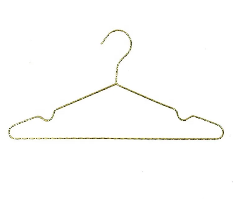 Custom Heavy Duty Strong  Golden Metal Wire Hangers Adult Clothes Drying Rack Hanger