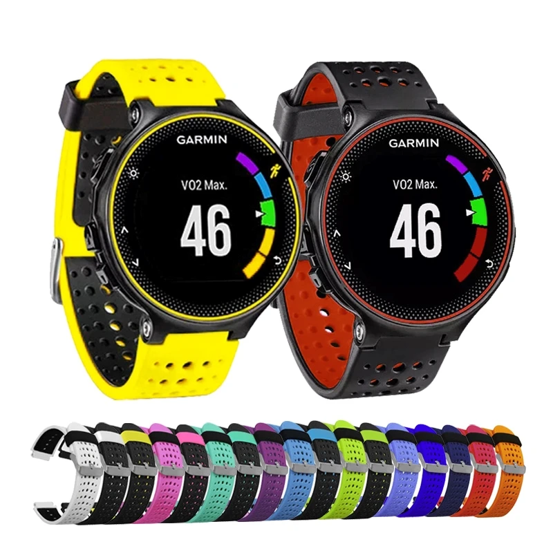 2023 Dual colors  Quick Release Silicone watch Strap for Garmin Forerunner 235 Wrist band for Garmin watch 22mm