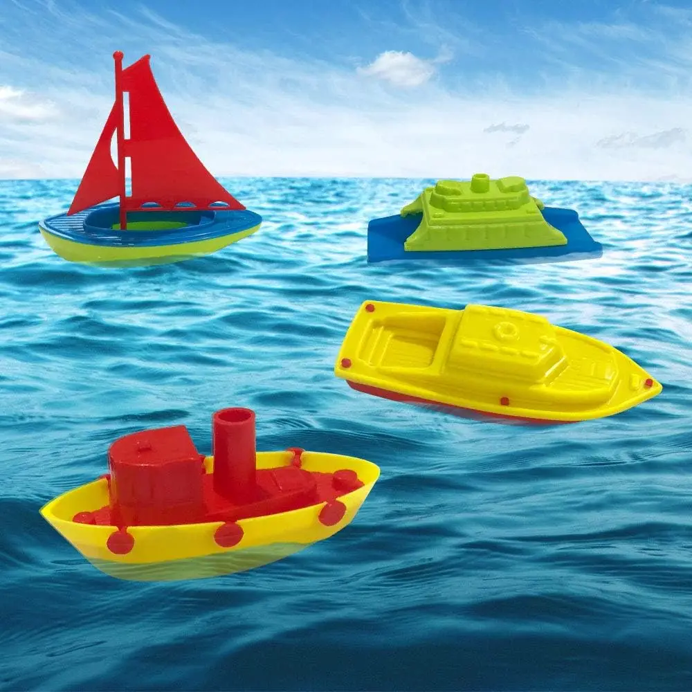 Summer swimming toy cheap plastic boat small ship baby bath colorful toy boat water educational toys for kids