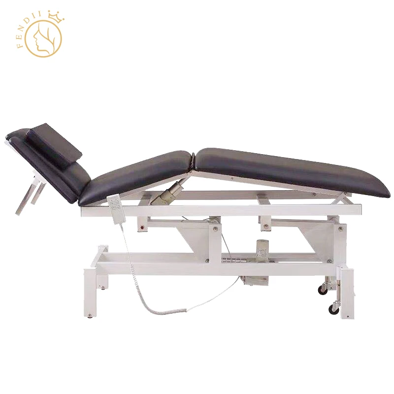 3 Part Electric Adjustable Height Reclining Beauty Salon Couch Beauty Bed Massage Table for Hospital Clinic