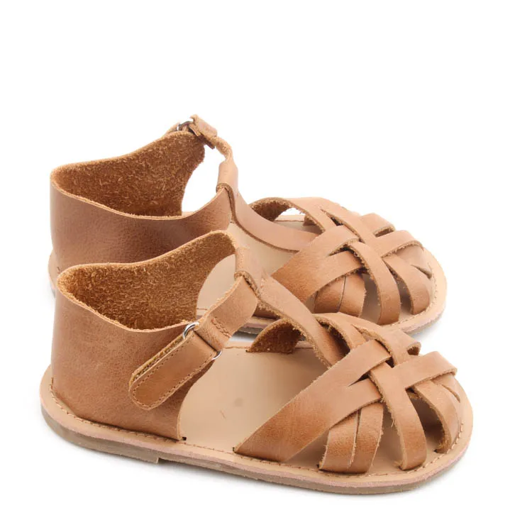 Wholesale Summer Strap Genuine Leather Kids Children Boys Girls Sandals