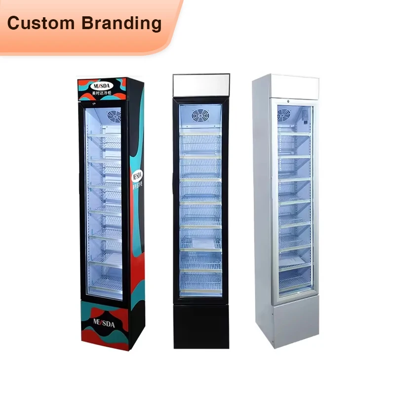 MEISDA SD105B 105L Single-Temperature Commercial Slim Ice Cream Upright Freezer with Heated Glass Door