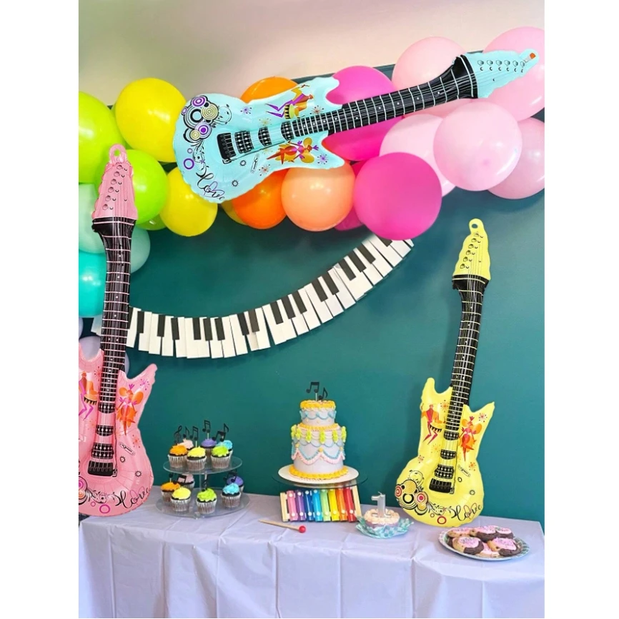 Coloful  PVC small inflatable guitar toy for kids