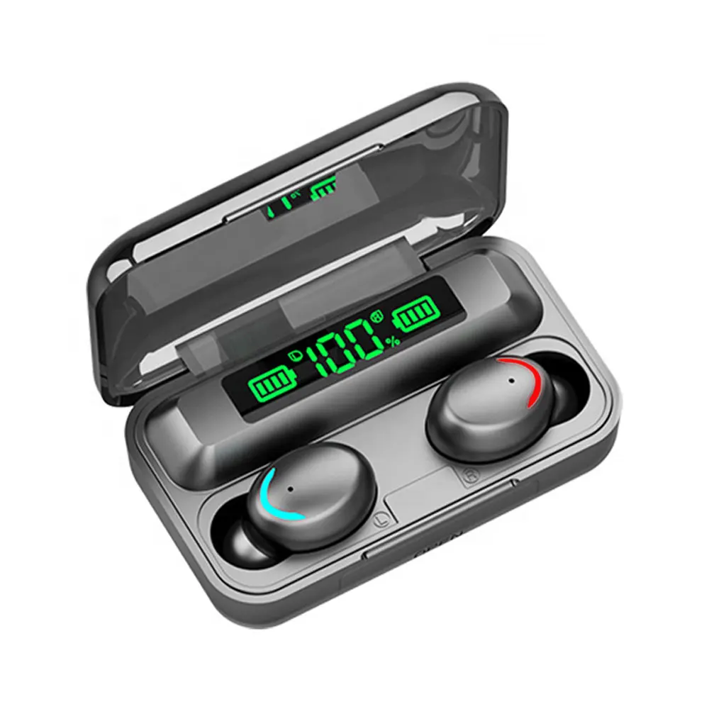8D Stereo F9 Earbuds With Charging Case uriculares bt 5.0 TWS wireless headset earphone Mini Bass Lcd Display Headphone