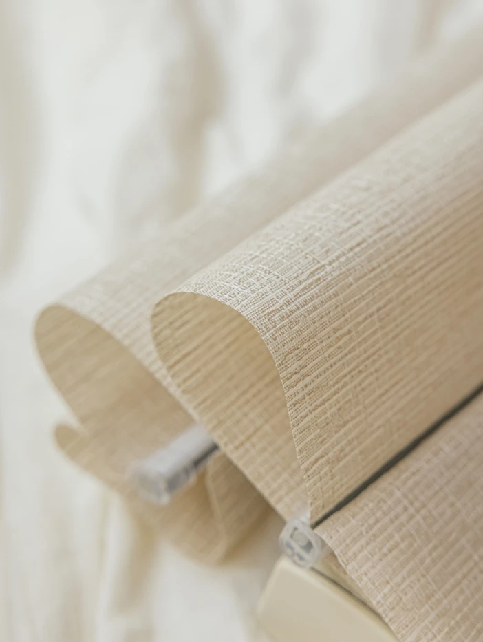 ZSTARR Home Decor French Windows Horizontal Pattern Elegant Blackout Fabric Electric Roller Shades Roman Blinds for Bedroom