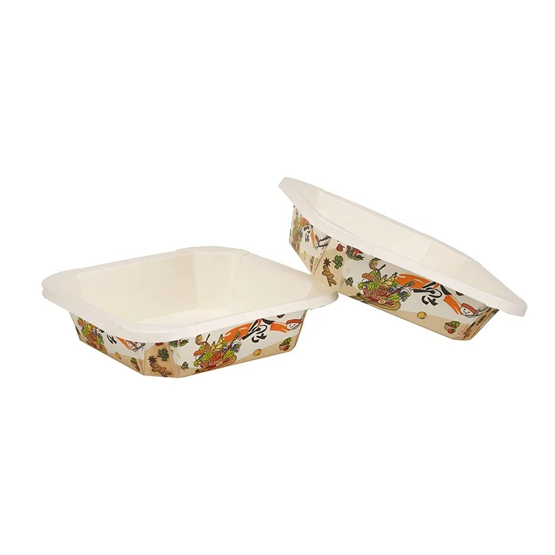 New design Paper Square Octagonal Bowl Fast food lunch box with lid