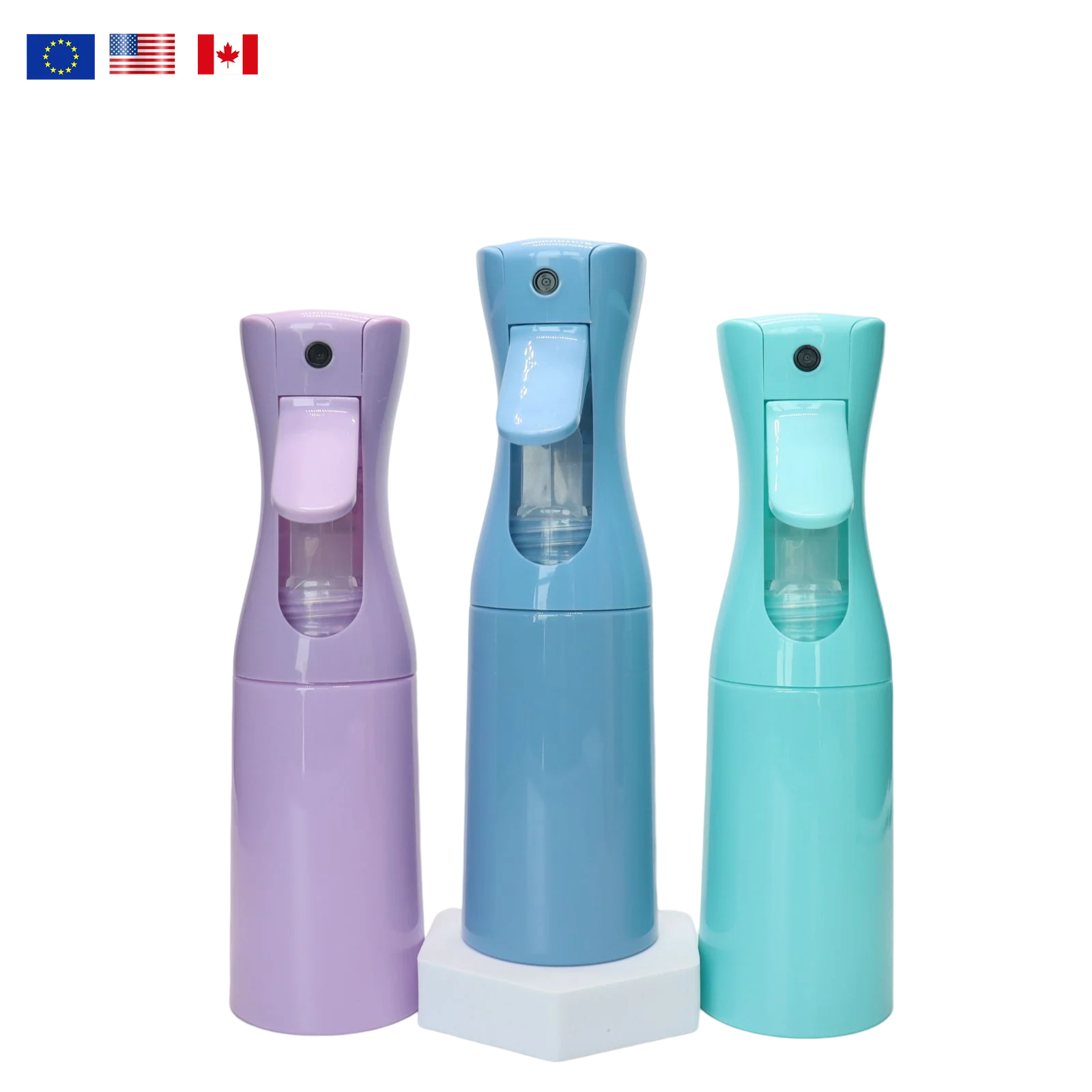 Hot selling food grade 200ml 300ml 500ml white black pink  Plastic PET powder continuous spray bottle