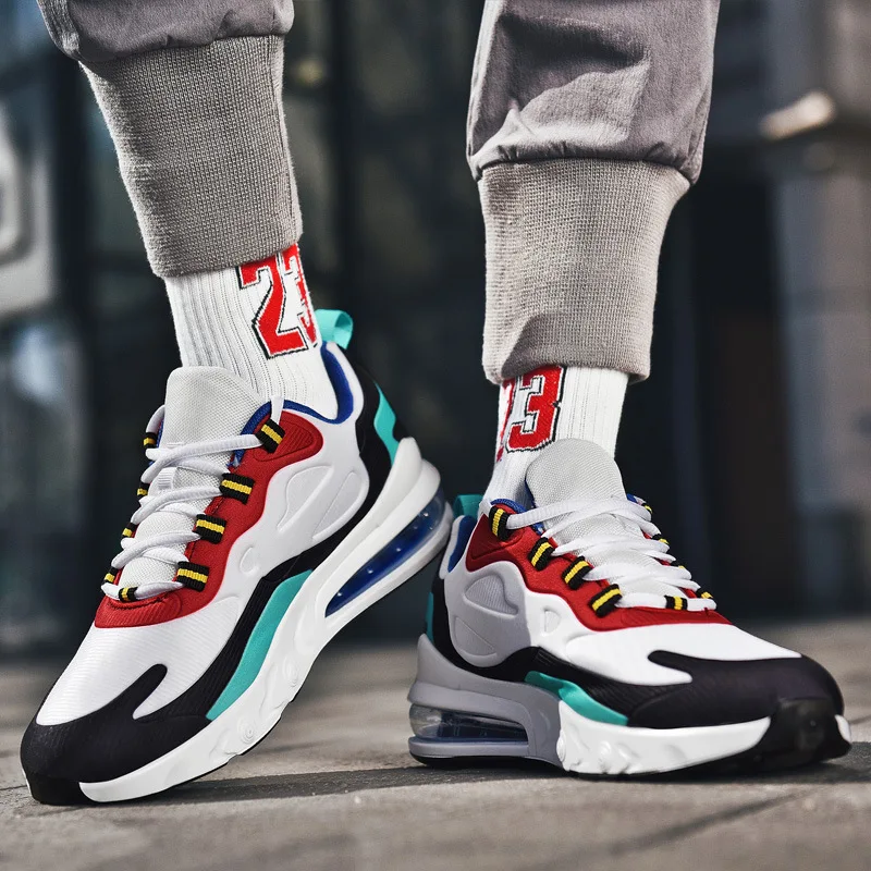 2022 Wholesale Custom brand ladies black and white men sneaker women running air cushion men sport shoes