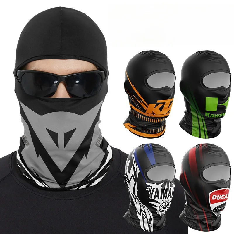 Multifunctional Custom Print Windproof Full Face Unisex Hoodie balaclava Mask Stretch Cycling  for Men Women Outdoor Sports