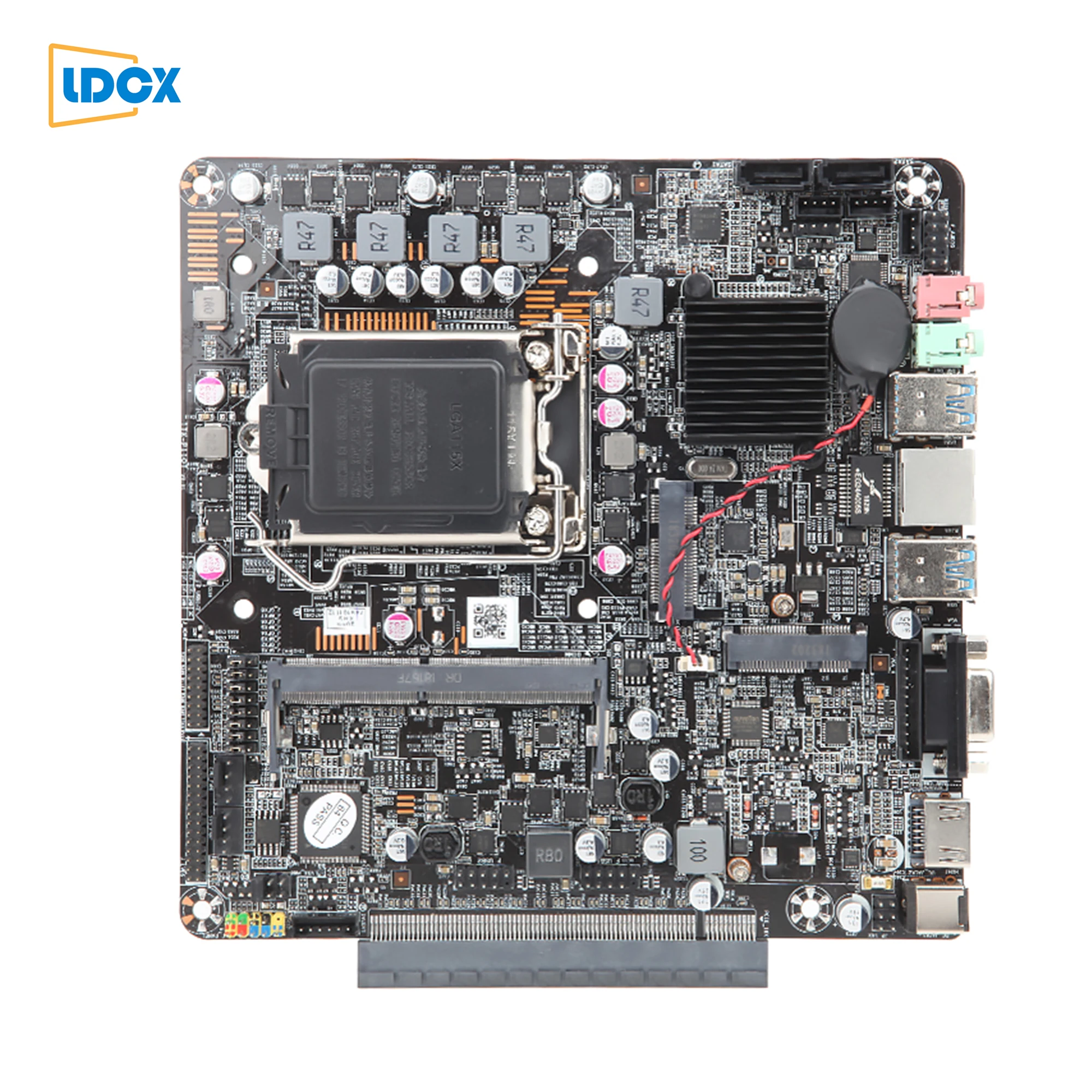 
LDCX H110 is suitable for Intel 8 CPU side plug PCIE LVDS DC12V DDR4 thinitx motherboard 