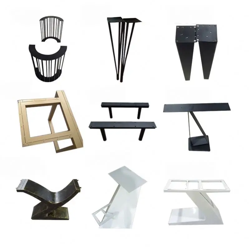 WEKIS Bespoke Office Table Frame Black Gold Metal Cast Iron Industrial Steel Restaurant Brass Desk Dining Table Base Legs
