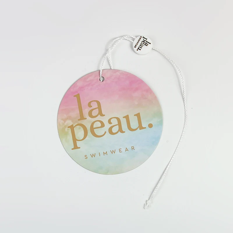 Sinicline custom round paper hangtags with custom plastic seals