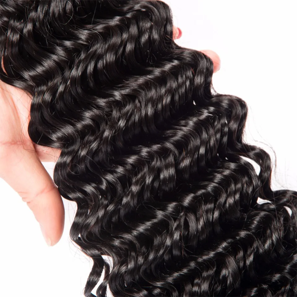 
Hot sell 8A Deep Wave Curly 1B Color Human Virgin Hair 