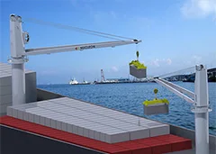 marine deck crane 45ton 20 ton ship deck knuckle boom offshore crane using on the boat