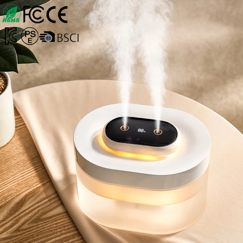1000ml LED Warm Light Minimalistic Concise Design USB White Green Humidifier For Office Home