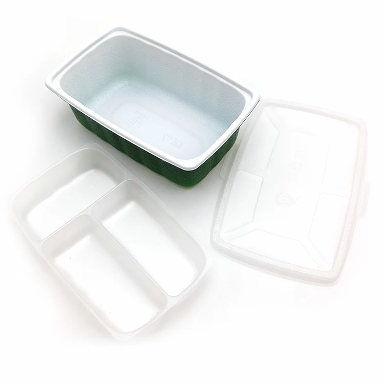 900ml Plastic Fast Food Packing colorful PP meal prep containers 3 compartment