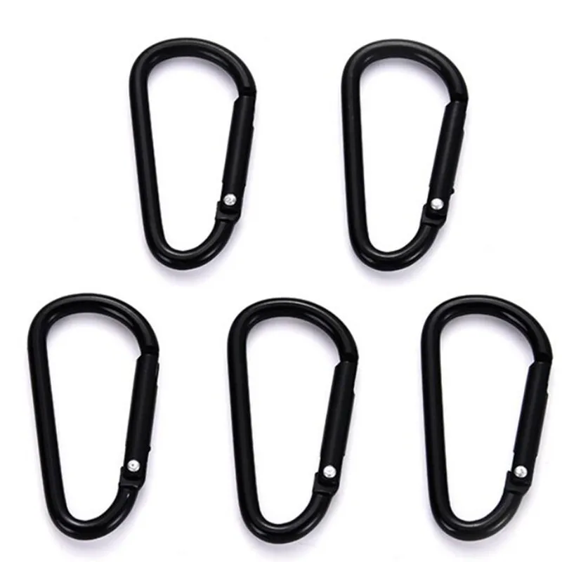 HXY 55*4.2mm wholesale custom logo camping hiking outdoor mini small safety black snap hook clip logo keychain locking carabiner