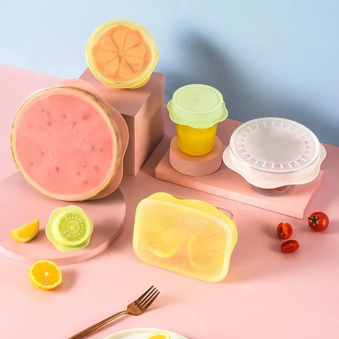 
New product 2021 top seller transparent food grade multifunctional cover 6pcs set silicone bowl lids 