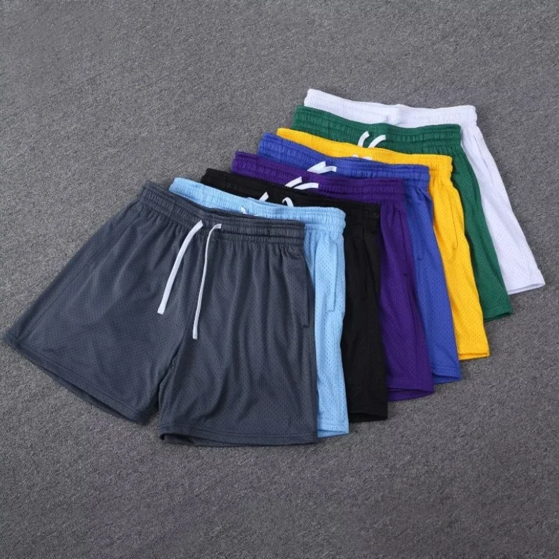 Manufacturer wholesale mens blank shorts 5 inch quick drying plain custom graphic sublimated logo mesh sports shorts