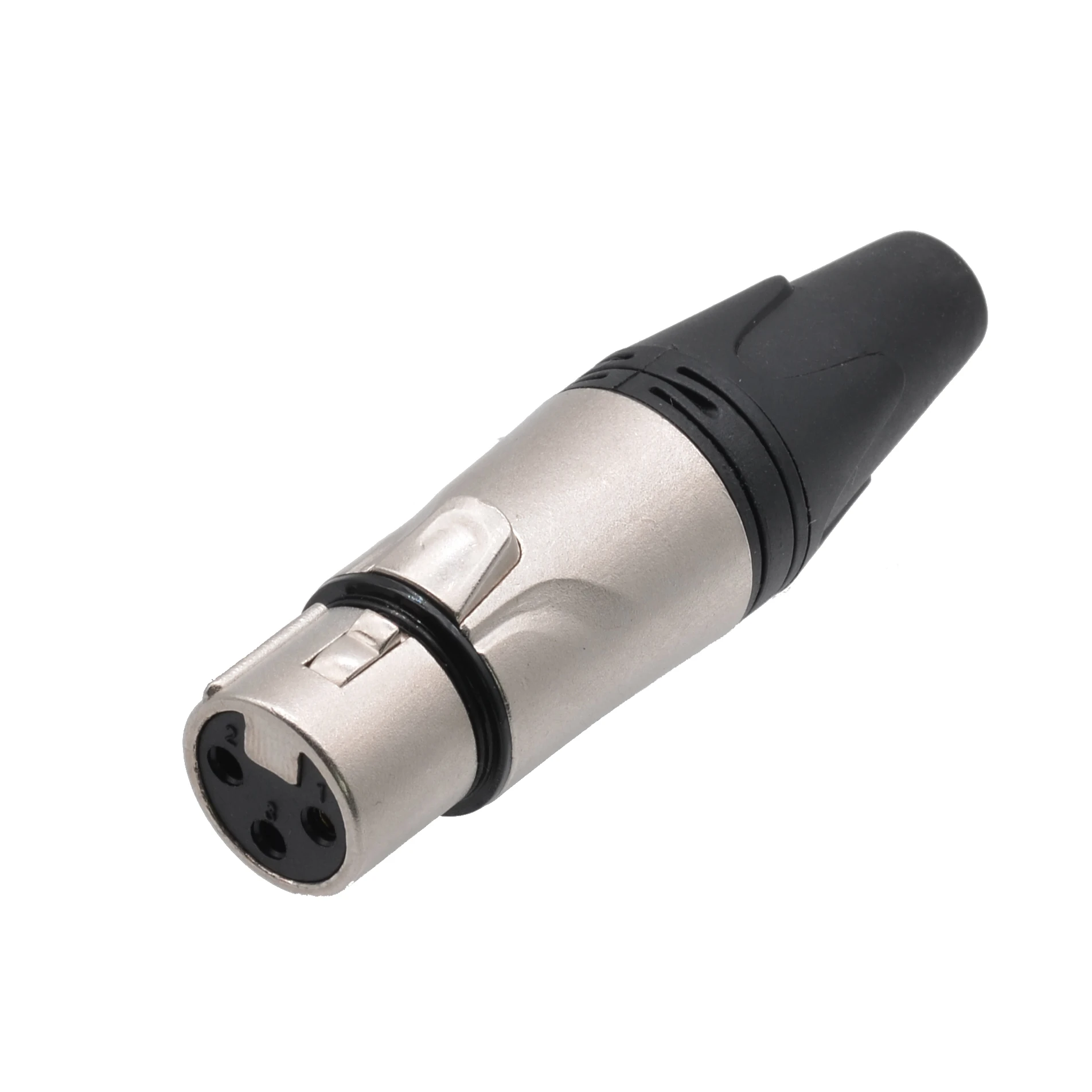 4K  three-core 3 pinMale-Female Xlr audio plug new button design, unique cage jack contacts, positionable wire clips