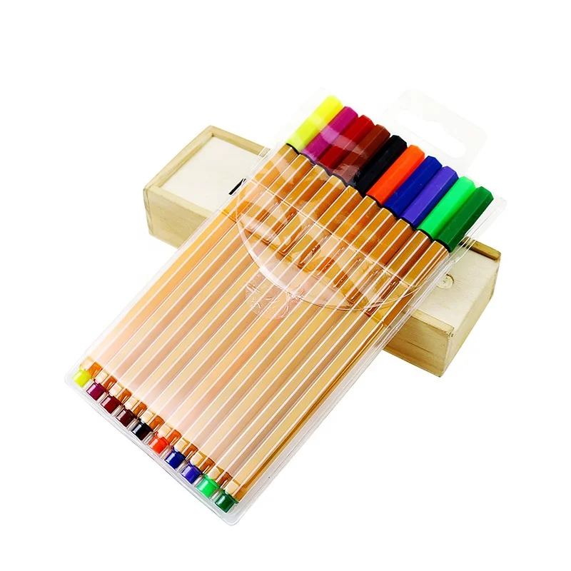 BECOL Wholesale 10 Colors Colored Fine Point Sketching Markers 0.4mm Drawing Marker Pen Fine Liner Color Pen Set
