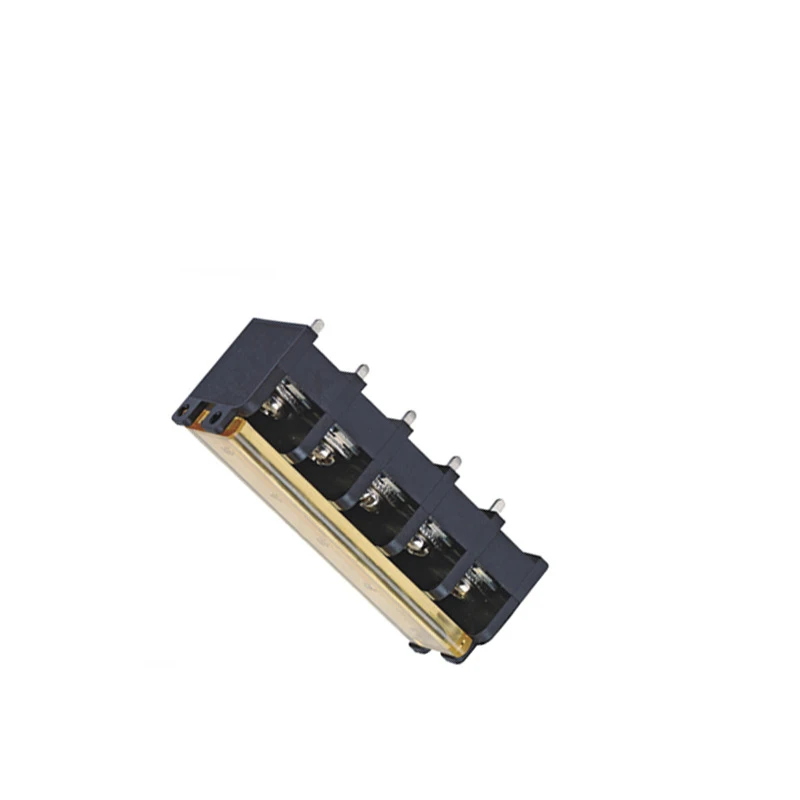 HHB950G 9.5 Pitch Black Barrier Terminal Blocks 180 Degree Pin Header Pcb Connector Plug With Back and Cover