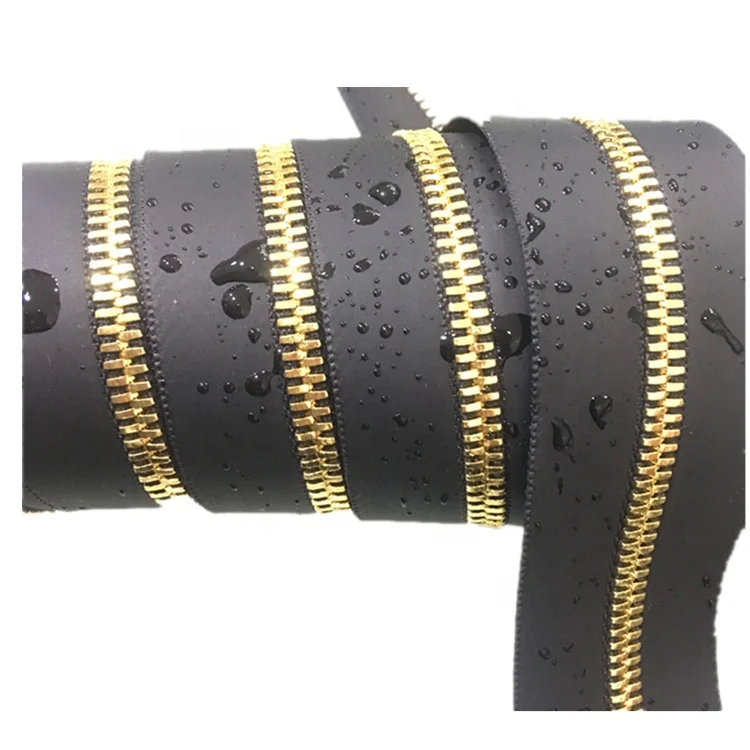 High Quality Factory Customized #5Y Tooth Copper Tooth Metal Waterproof Zipper Suitable for Clothing Bags Laptop Bag