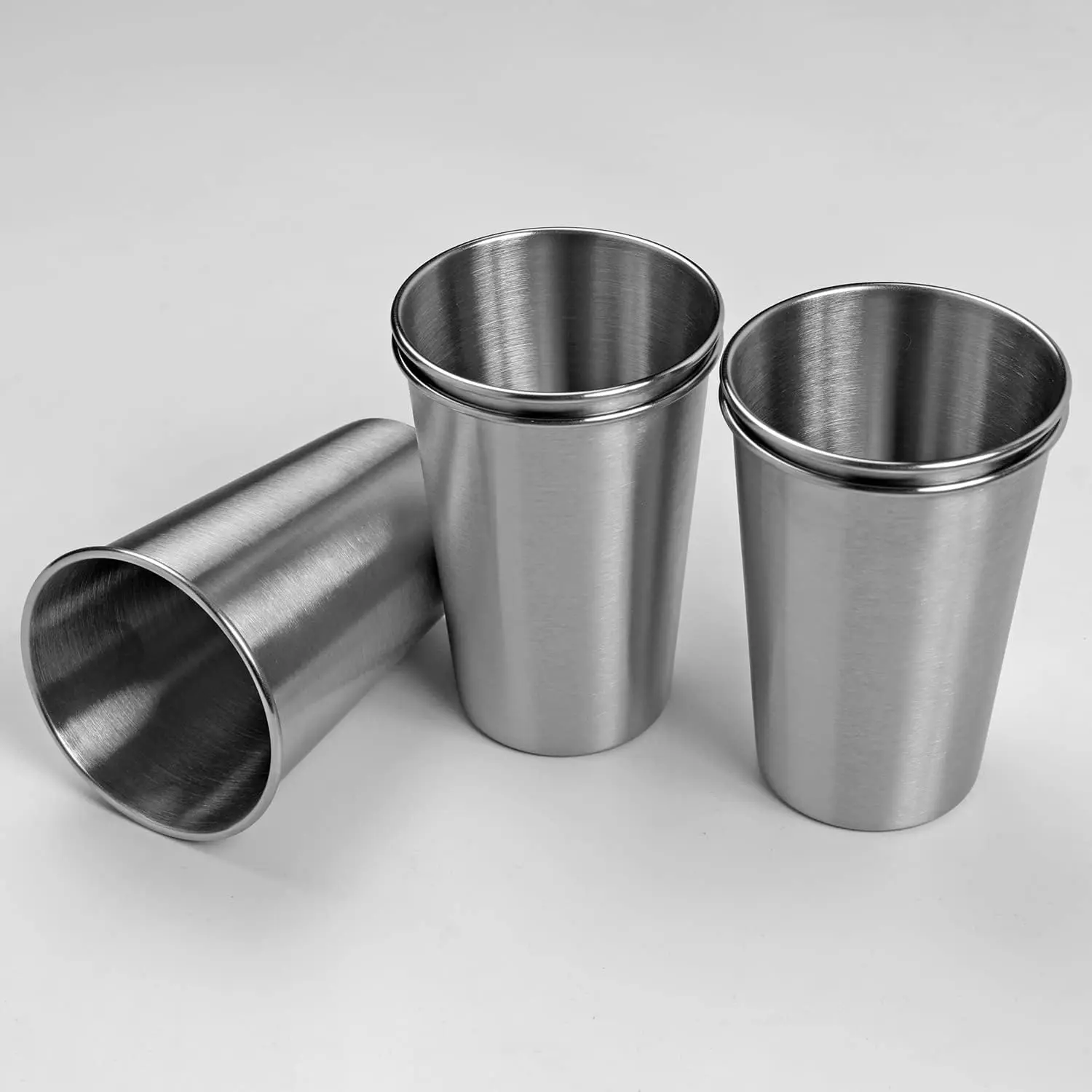 Stainless Steel Pint Cup,Healthy Unbreakable and Stackable,Metal Drinking Glasses