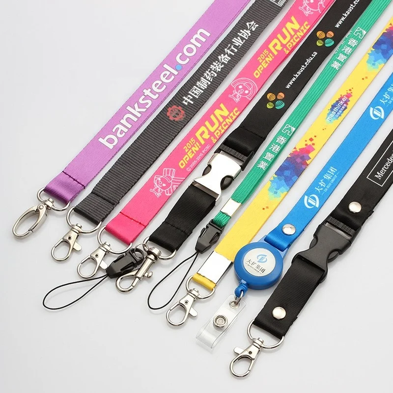 Custom Polyester Lanyards Full Color Printing Neck Straps with Logo Custom Keychain with Card Holders Disney Approval Factory