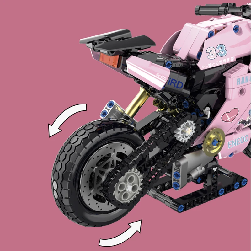 Montessori Toys Early Education Create Build Your Own Motorcycle 510PCS Assembling Building Blocks Technical Motor
