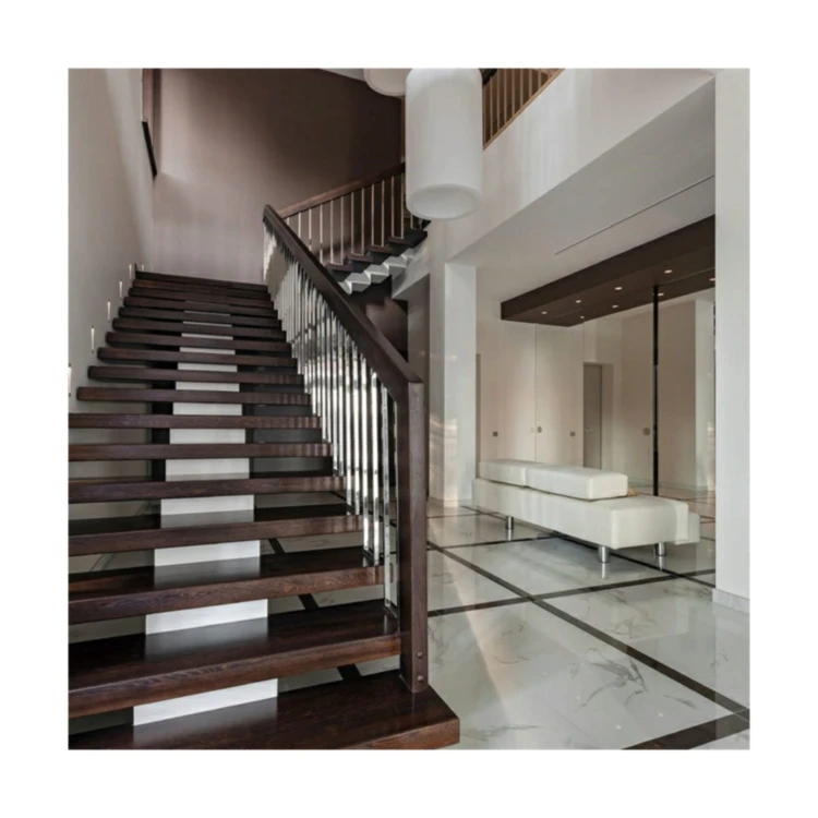 PRIMA Straight Stair Factory Customized Stairs Outdoor Gold Plated Stair Railings Staircase