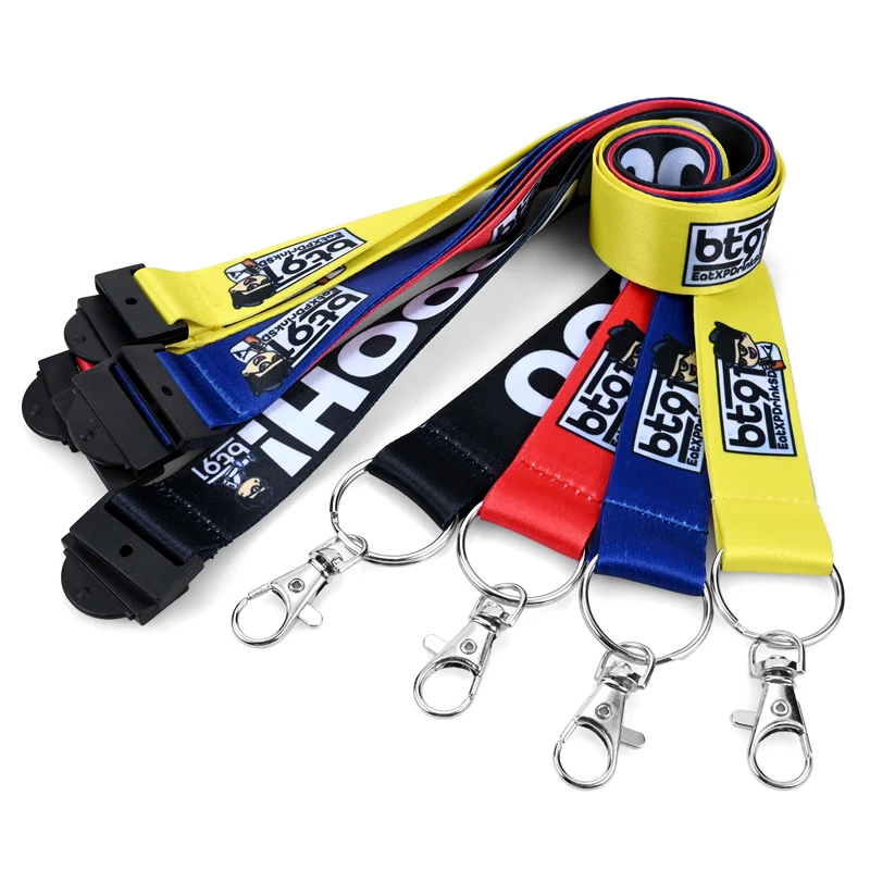 Custom logo printed sustainable airline neck strap aviation airplane uae emirates lanyard