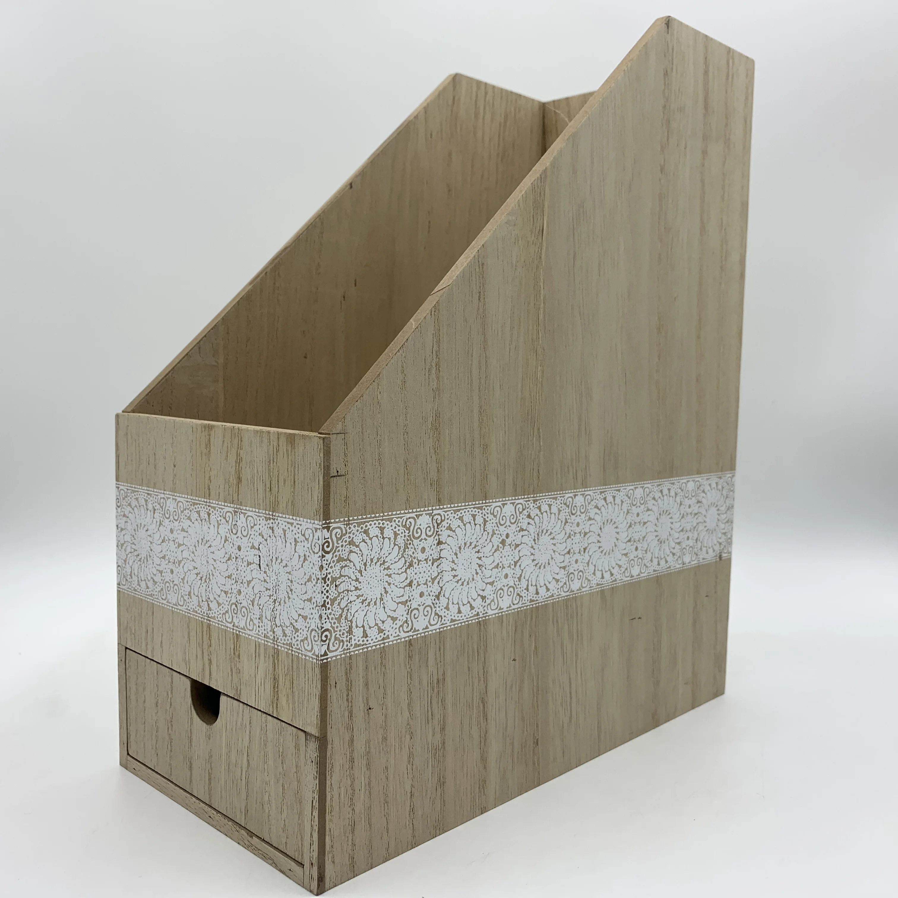 Custom friendly office stationery desktop document storage box wooden file folder