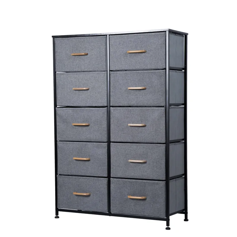Manufacturers wholesale minimalist home cabinet 10 drawer fabric drawer dresser storage tower