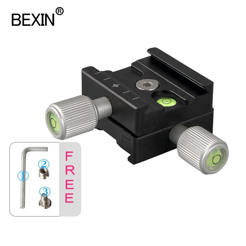 
BEXIN Double-sided Clamp Slide Mobile Anti-drop Slot Camera Adapter Quick Release Plate Clamp for DSLR Tripod Universal Camera 