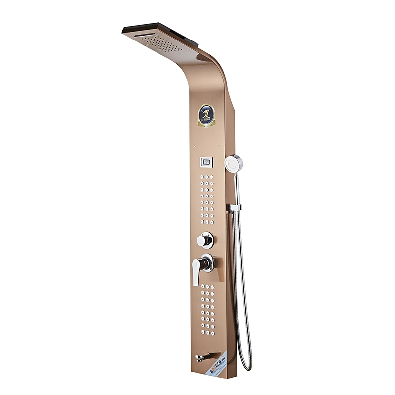 Wholesale stainless steel massage  bathroom supplies spa with led system  rain wall chuveiro de douche shower tower panel
