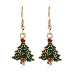 LW80085 Factory Anti-Allergy Christmas Earrings Cute Fun Santa Snowflake Christmas Tree Ear Hook Earing