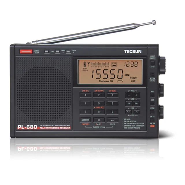 Tecsun PL-680 радио FM Цифровая настройка полный диапазон FM/MW/SBB/PLL синтезированное стерео приемник портативный динамик состояния заданием