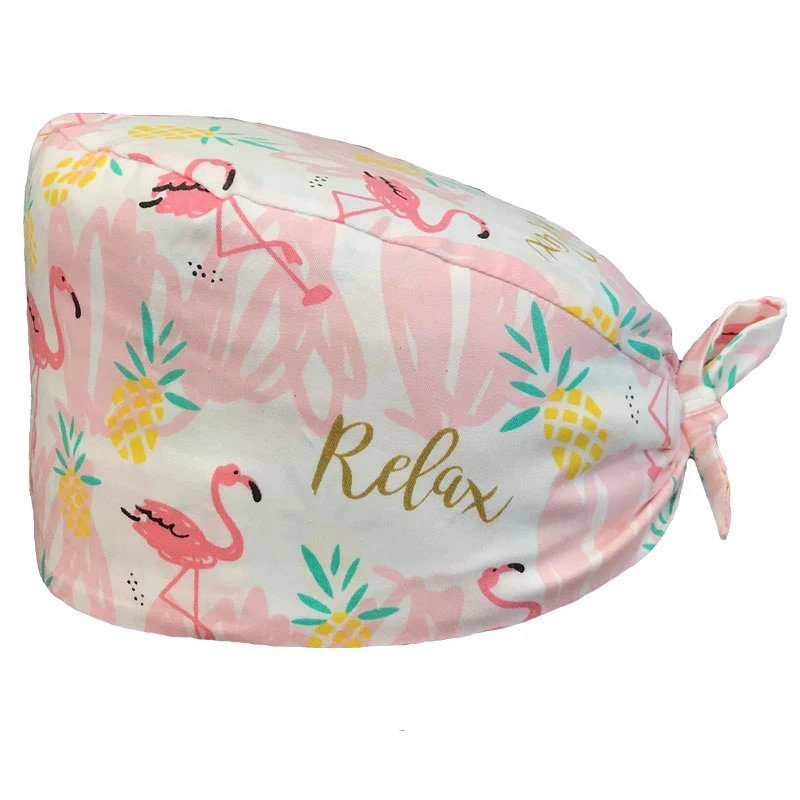 100% хлопковая Рабочая шапка, шапки для ухода за домашними животными, скрабы, шапка с атласной подкладкой, шапка для красоты, больницы, стоматологии, регулируемая шапка-скраб с кнопкой