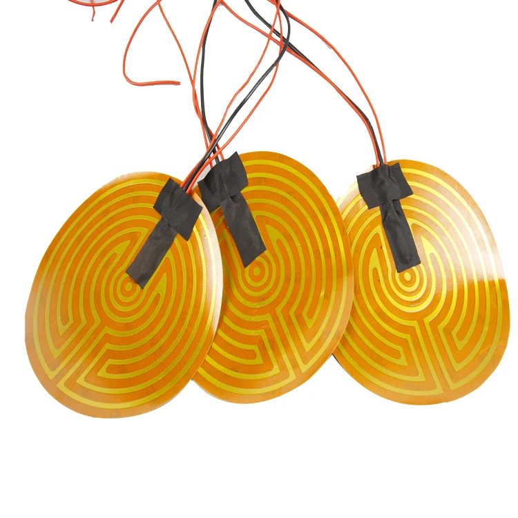 Wholesale electric  flexible heating element 12v foil polyimide film round kapton heater