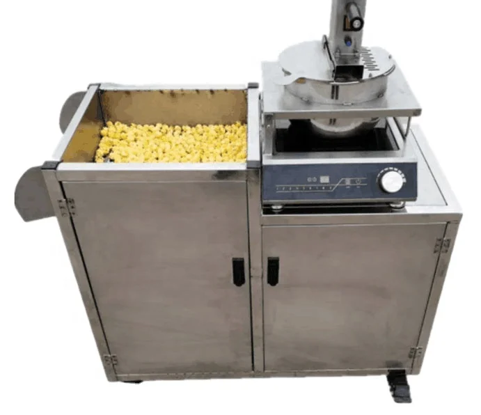 Automatic Popcorn Production Line High Quality Industrial Stainless Steel Gas Electromagnetic Ball Shape Caramel Popcorn Machine