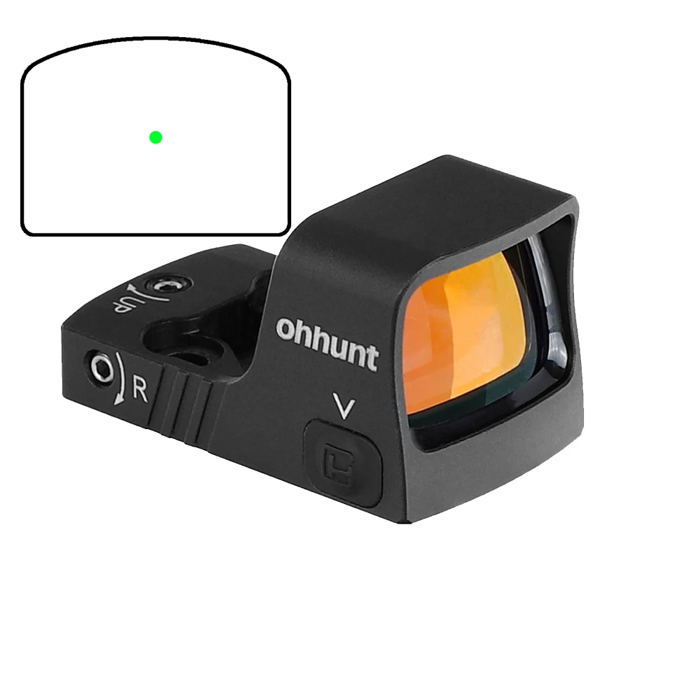 Ohhunt Optics RMSc Low Profile Base Green Dot Reflex Sight Motion Sensor Auto Shut Off Green Dot Scope Hunting