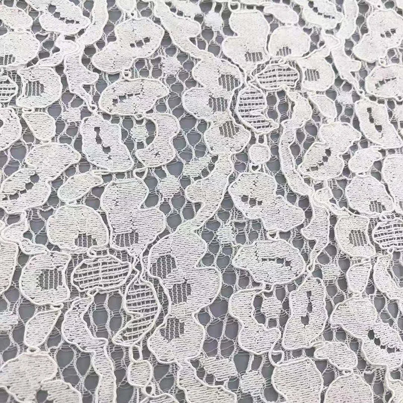 Custom Nylon Cotton Lace Fabric For  Dress Decoration