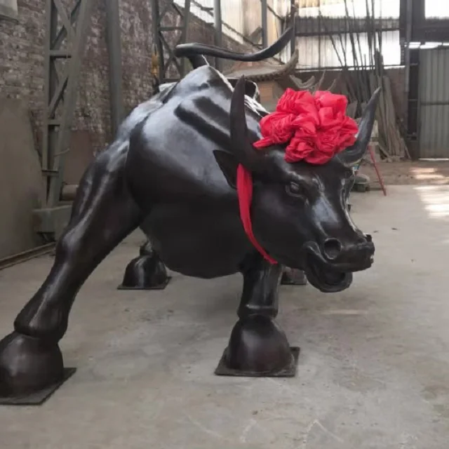 wall Street Bronze animal bull OX Statue outdoor sculpture