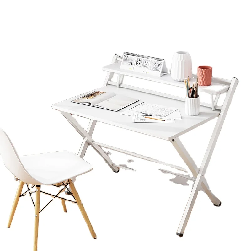 
 Простой компьютерный портативный складной маленький студенческий кабинет спальня односпальная кровать письменный стол  