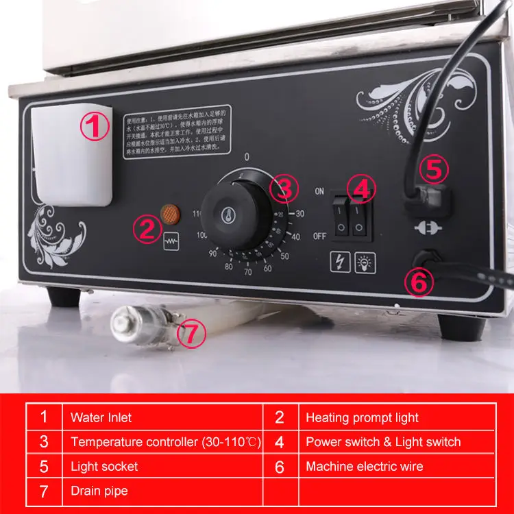 1200W Commercial Electric Food Steamer Stainless Steel Warming Showcase Hotel Restaurant Frozen Food Shaomai Steaming Cabinet